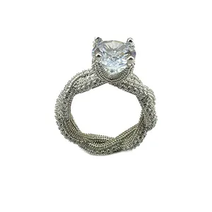 انگشتر نقره زنانه سواروسکی مدل سولیتر کد 15012
