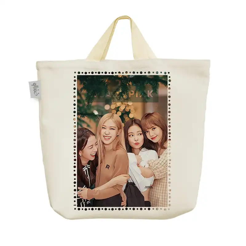 ساک خرید خندالو طرح گروه بلک پینک کد 23