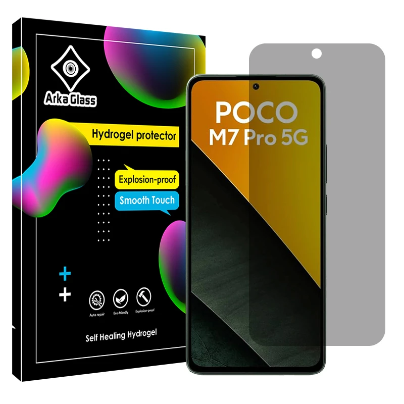 محافظ صفحه نمایش حریم شخصی آرکا گلس مدل Tough مناسب برای گوشی موبایل شیائومی Poco M7 Pro 5G