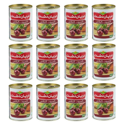 کمپوت گیلاس دریان دشت - 380 گرم بسته 12 عددی