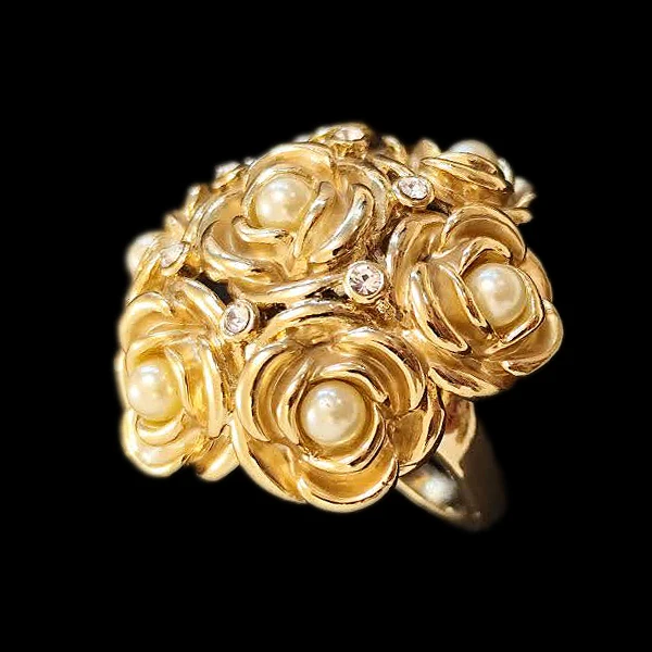 انگشتر زنانه مدل گل ژورنالی نگینی 