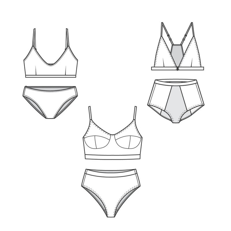 الگو خیاطی مدل لباس زیر زنانه سایز 36 تا 50