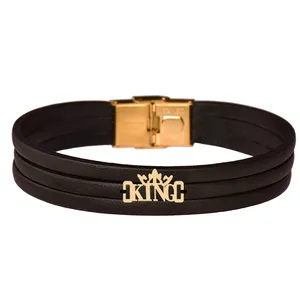  دستبند طلا 18 عیار مردانه کرابو طرح King مدل Kr102361