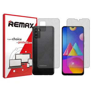 Remix matte screenprotector HyMTT model suitable for Samsung Galaxy M02s mobile phones along with the back of the phone