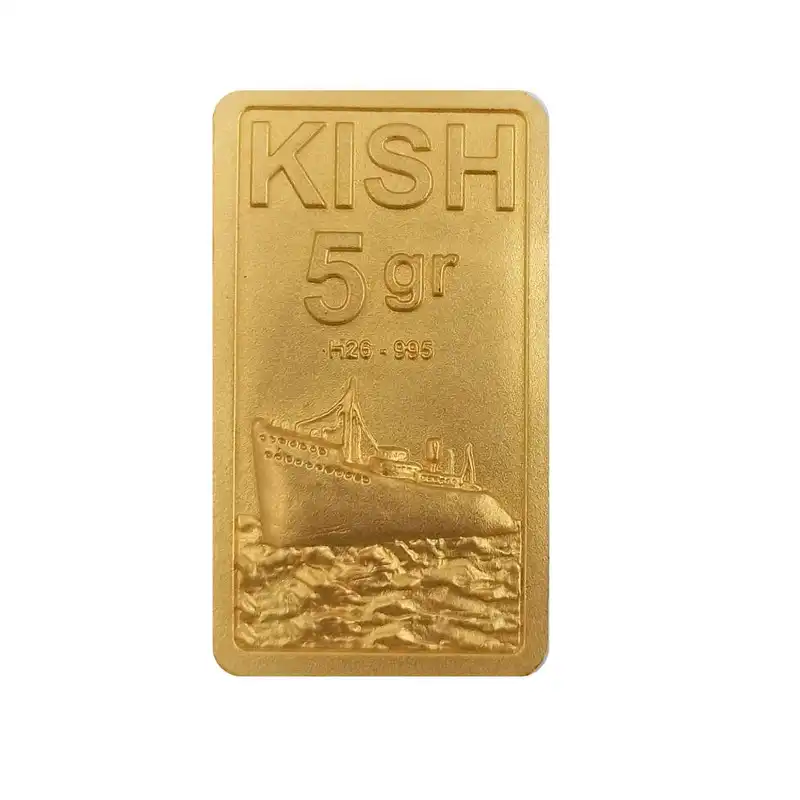 شمش طلا 24 عیار جواهریان مدل کیش 5