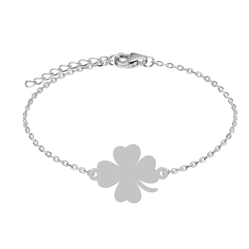 دستبند زنجیری زنانه هایکا طرح برگ شبدر کد zd.h 446