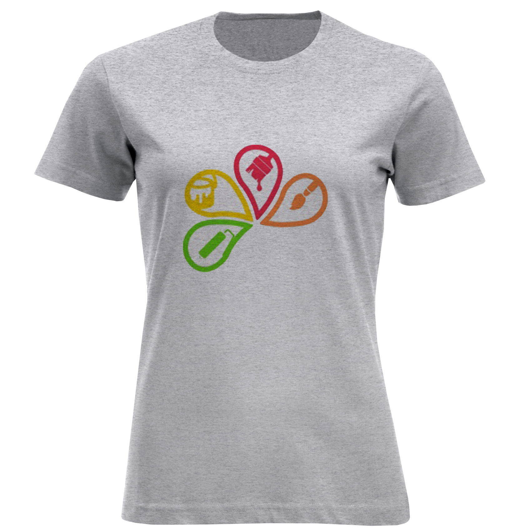 تی شرت آستین کوتاه زنانه مدل رنگ وقلم D828