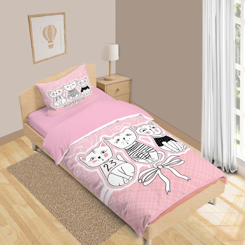 سرویس روتختی 1 نفر 5 تکه نوپه هوم مدل گربه ها T6297