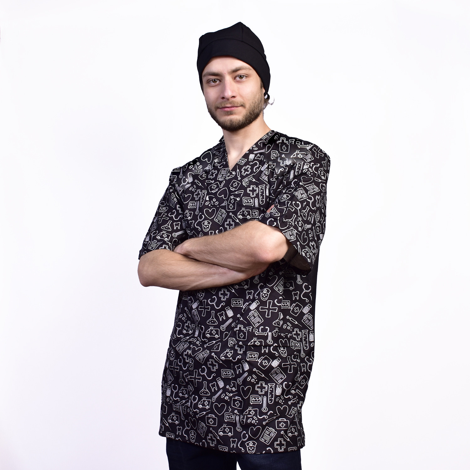 ست کلاه و روپوش پزشکی مردانه تادو مدل SRO22