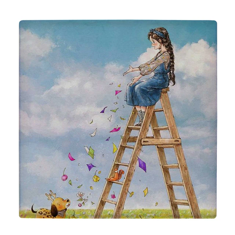 زیر لیوانی طرح دختر بچه روی نردبان کد    4073192_2803