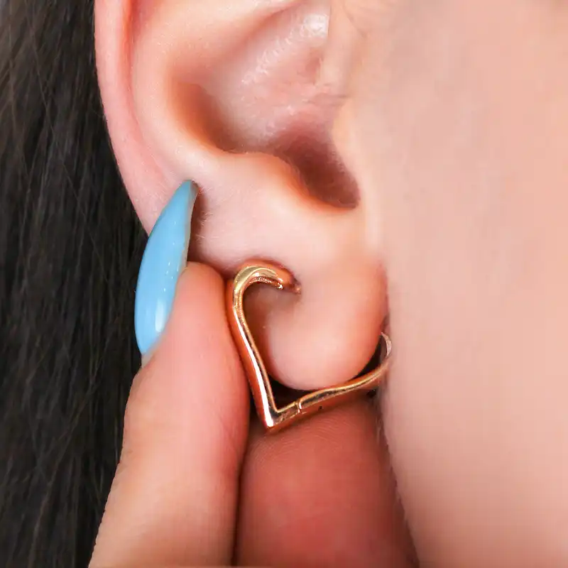 گوشواره زنانه ژوپینگ مدل قلب کد J31