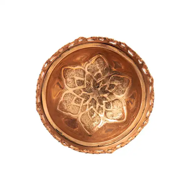 آجیل خوری مسی مدل PS07 طرح مشبک مس و پرداز