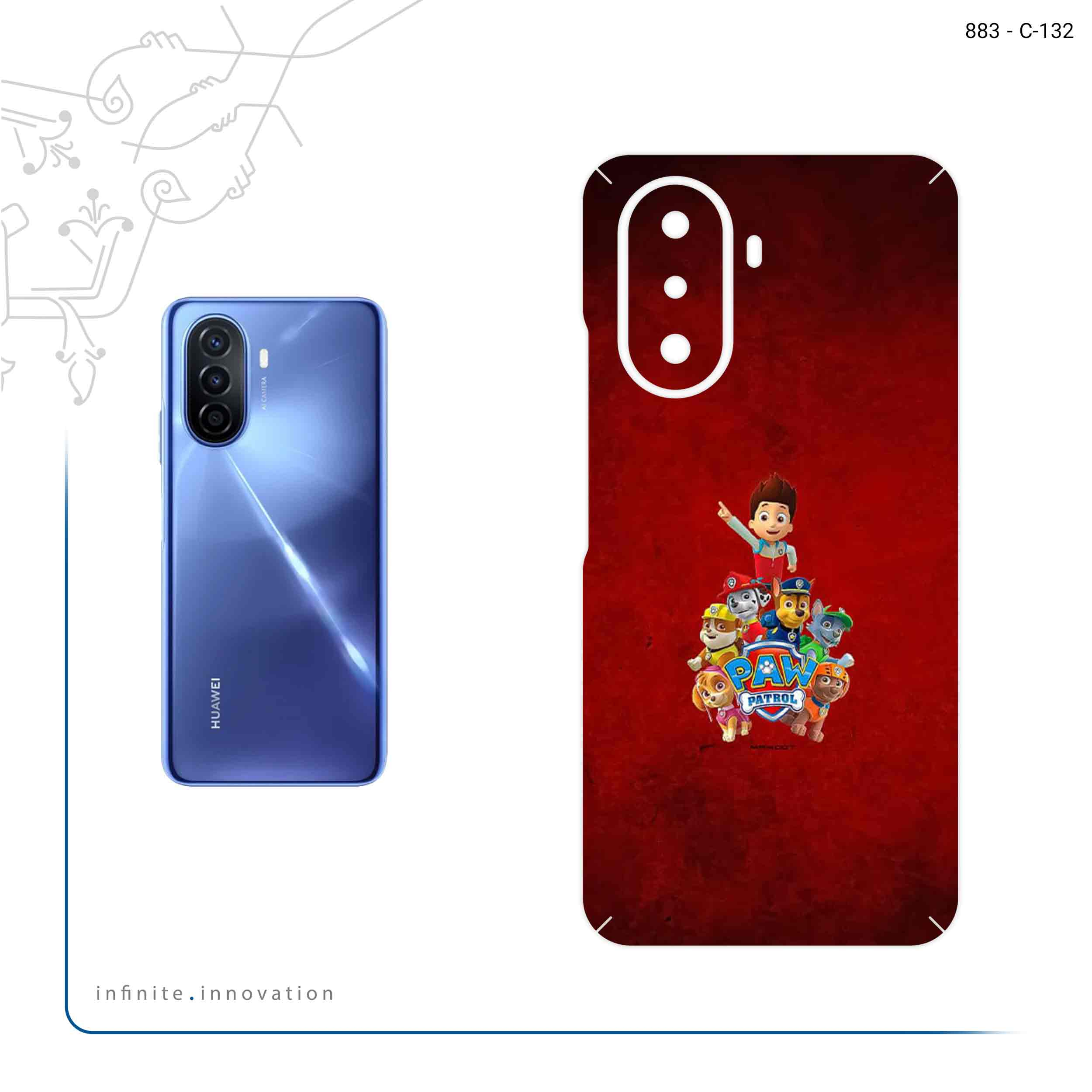 برچسب پوششی ماهوت مدل Paw Patrol مناسب برای گوشی موبایل هوآوی Nova Y70