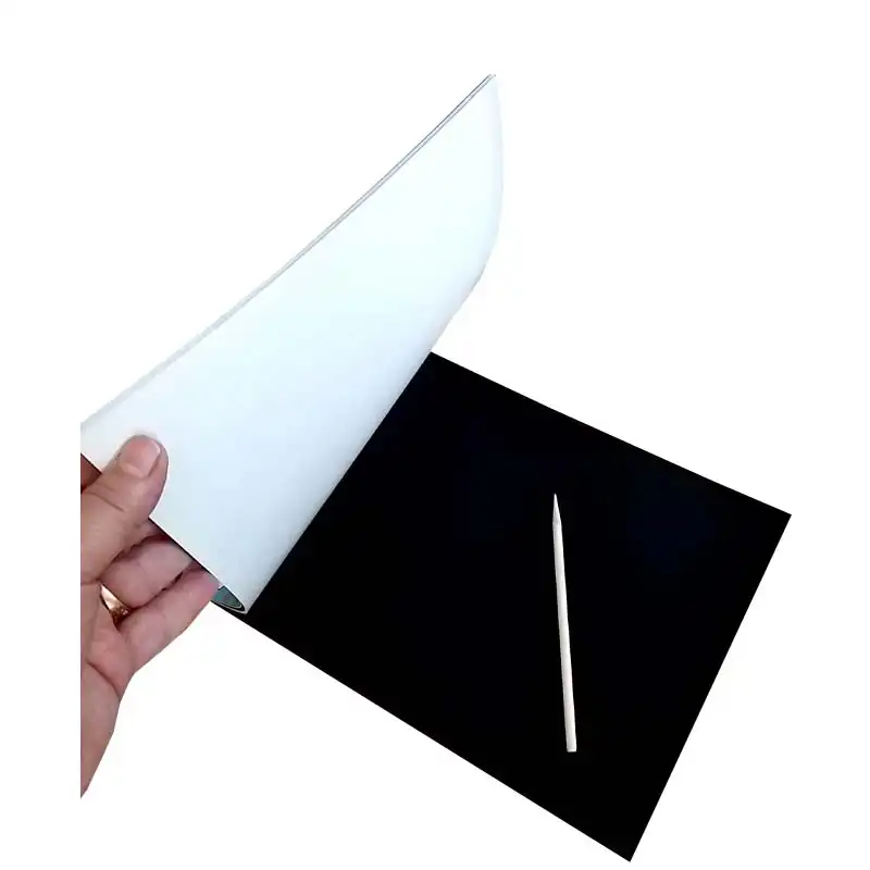 دفتر نقاشی اسکرچ مدل رنگین کمان جادویی کد BL-02 به همراه مداد