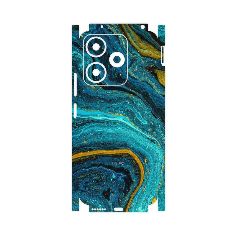 برچسب پوششی ماهوت مدل Turquoise marblewith golden streaks-FullSkin مناسب برای گوشی موبایل شیائومی Redmi 13x