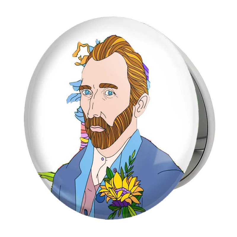 آینه جیبی خندالو طرح ونسان ونگوگ مدل تاشو کد 25457 