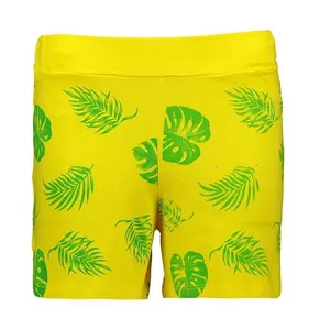 شلوارک زنانه افراتین مدل برگ انجیری رنگ زرد