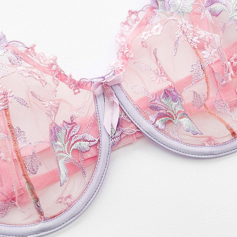 ست شورت و سوتین زنانه نوشه پوش مدل توری بدن نما کد 88902 - - 4