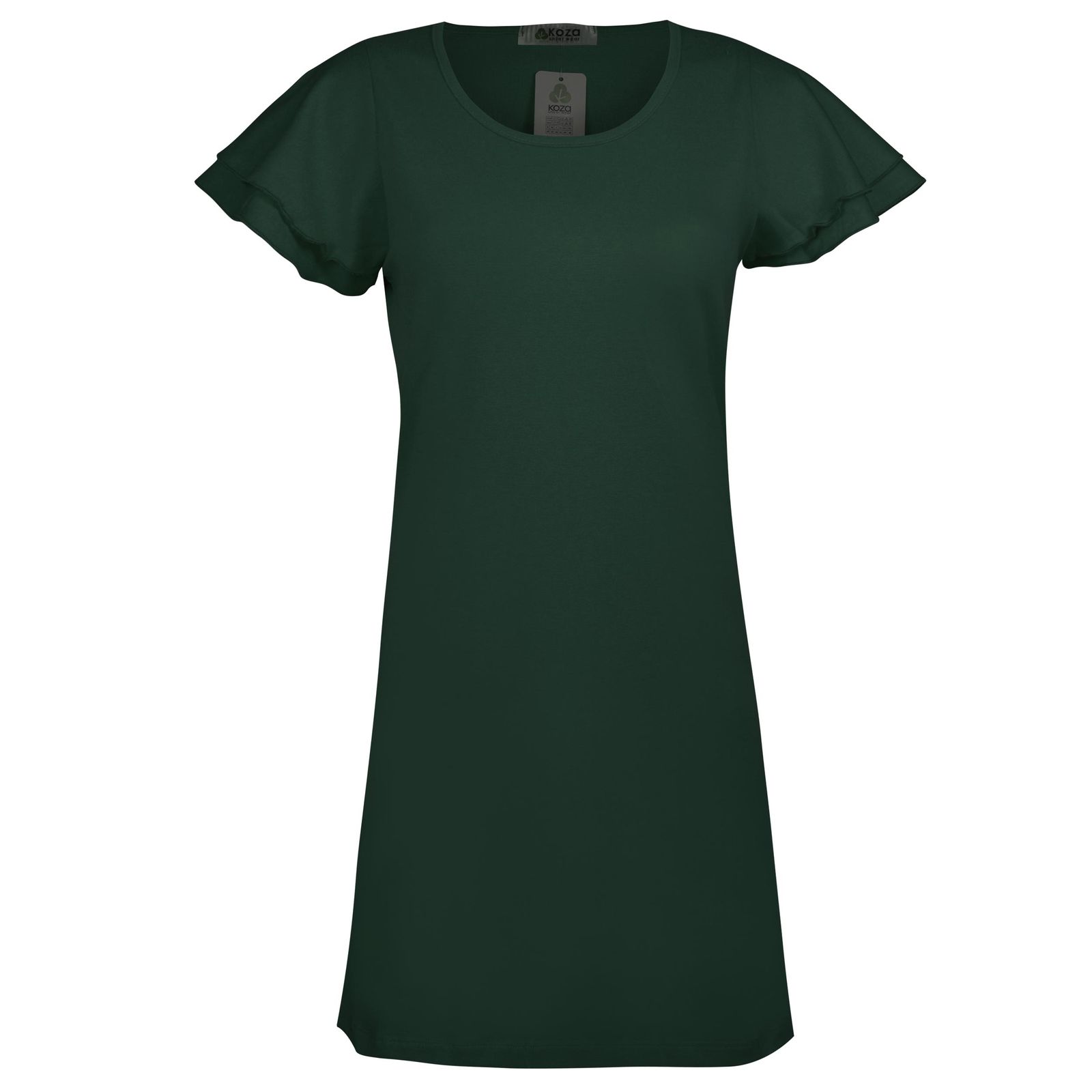 پیراهن زنانه کوزا مدل آستین چین دار کد 9230 رنگ سبز -  - 1