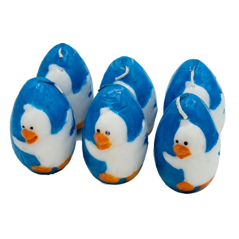 شمع دست ساز مدل تخم مرغی کد 01 مجموعه 6 عددی