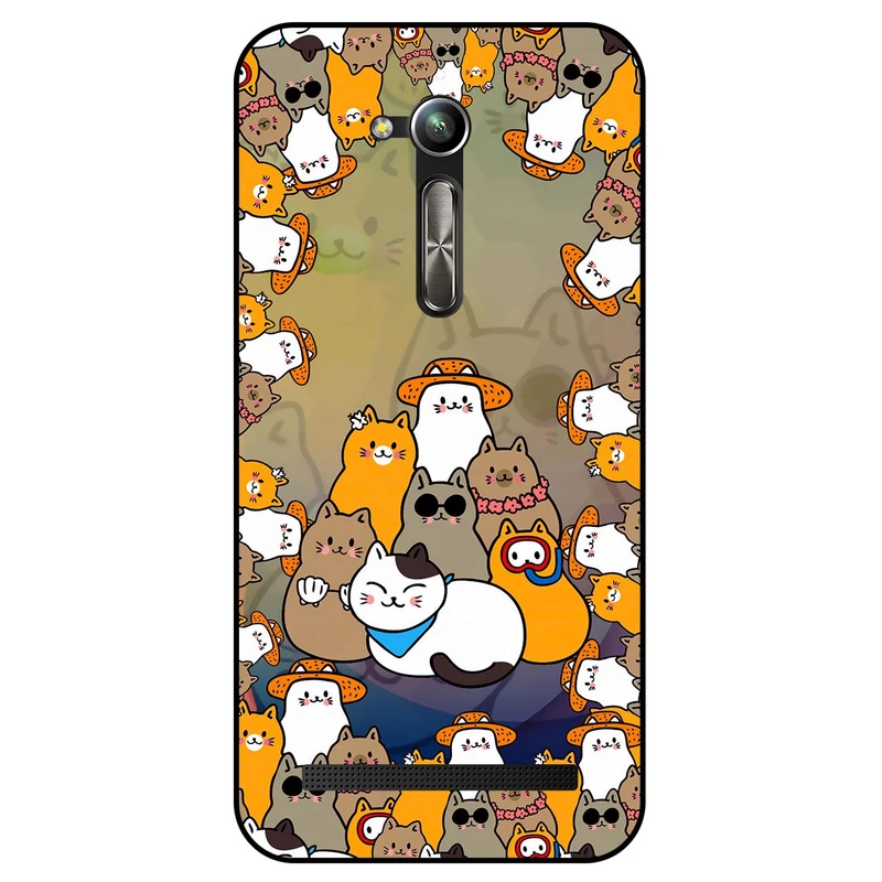 کاور مگافون طرح گربه مدل 7717 مناسب برای گوشی موبایل ایسوس Zenfone Go / ZB452KG