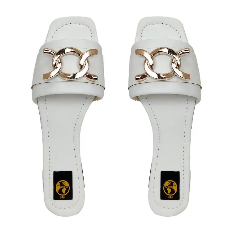 صندل زنانه سیی مدل زنجیری کد 1906