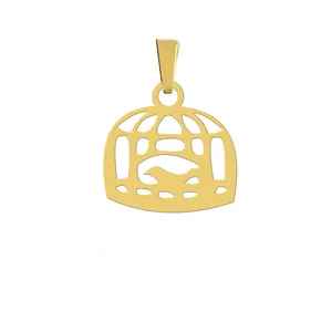 آویز گردنبند هایکا مدل قفس مرغ آمین کد a.h 118