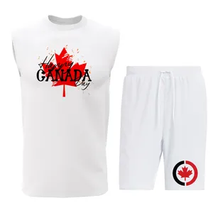 ست تاپ و شلوارک مردانه طرح کانادا مدل C110W