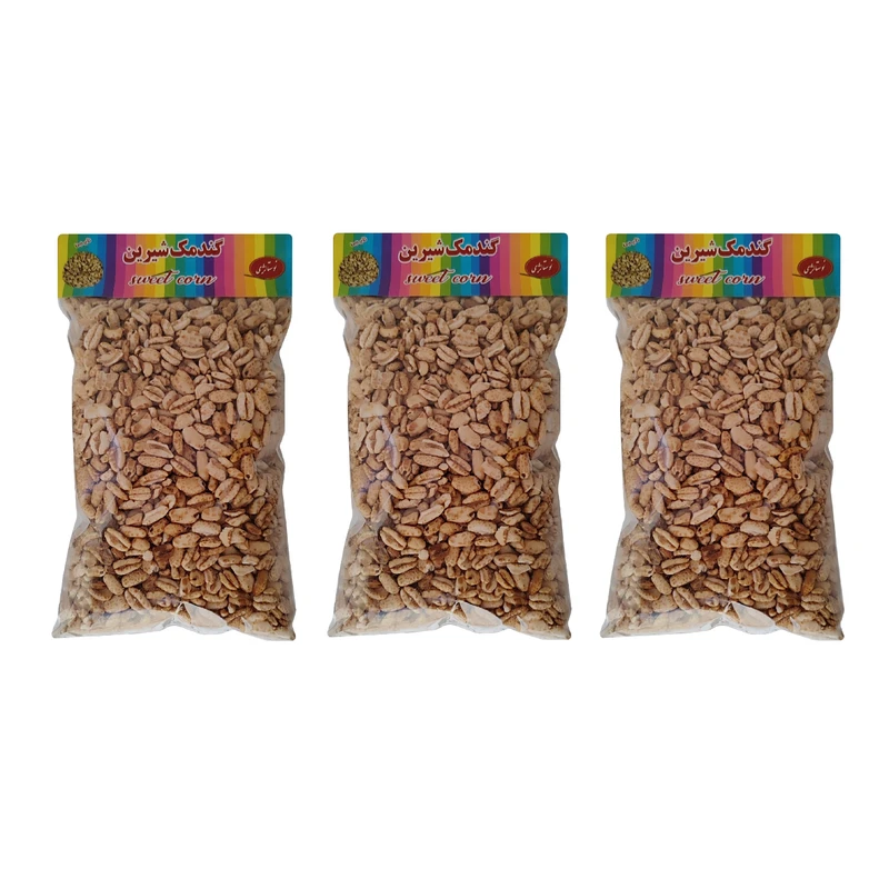 گندمک بو داده و شیرین نایبی - 100 گرم بسته 3 عددی