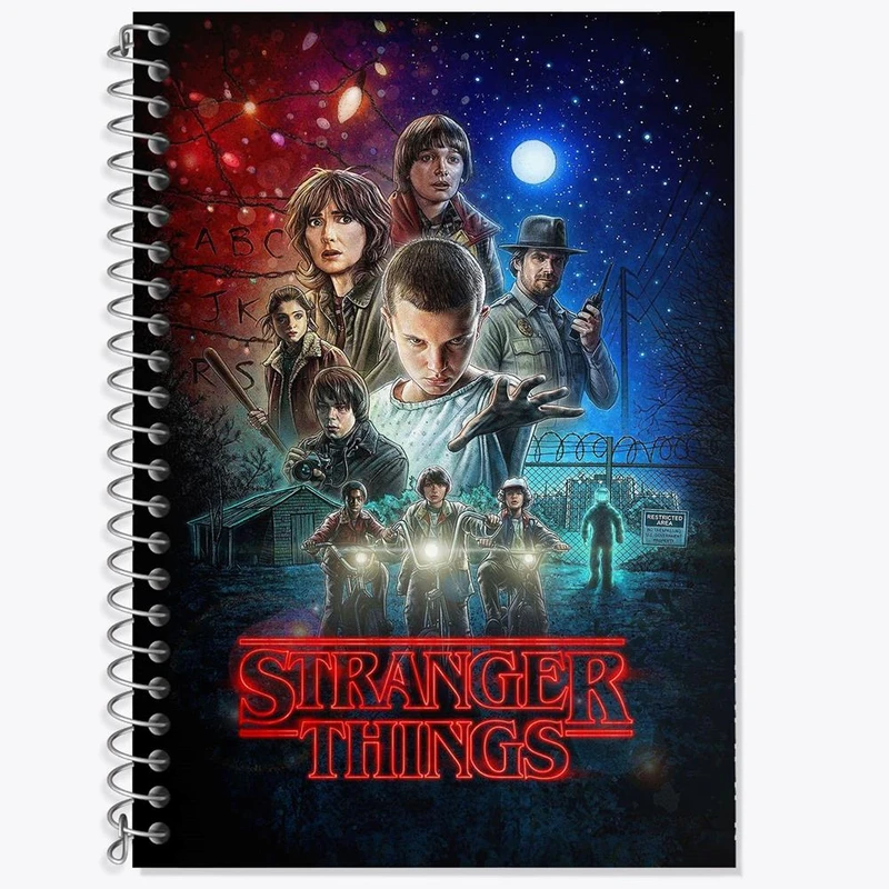 دفتر زبان 50 برگ خندالو مدل سه خط طرح استرینجر تینگز Stranger Things کد 10845