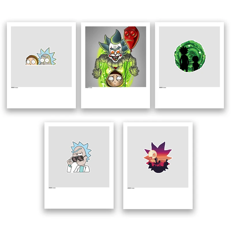 آویز تزیینی عرش مدل انیمیشن ریک و مورتی کد Asa261 مجموعه پنچ عددی