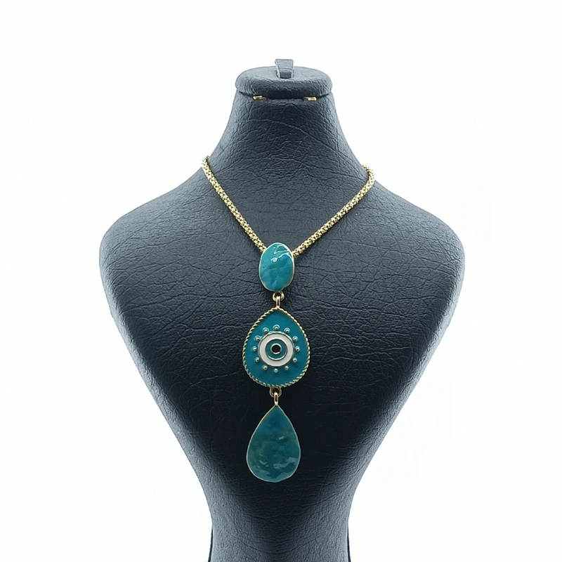 گردنبند زنانه مدل رومانتویی چشم نظر کد GR0001