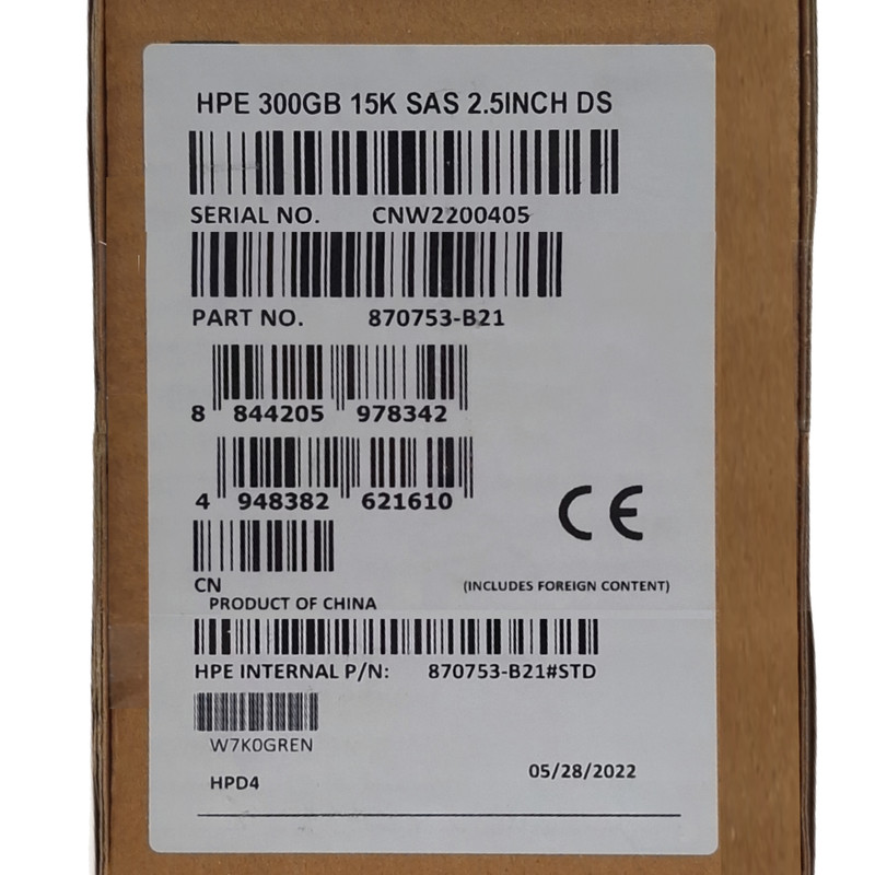 اس اس دی اینترنال اچ پی ای مدل  HPE 300GB 15K SAS 2.5INCH DS ظرفیت 300 گیگابایت