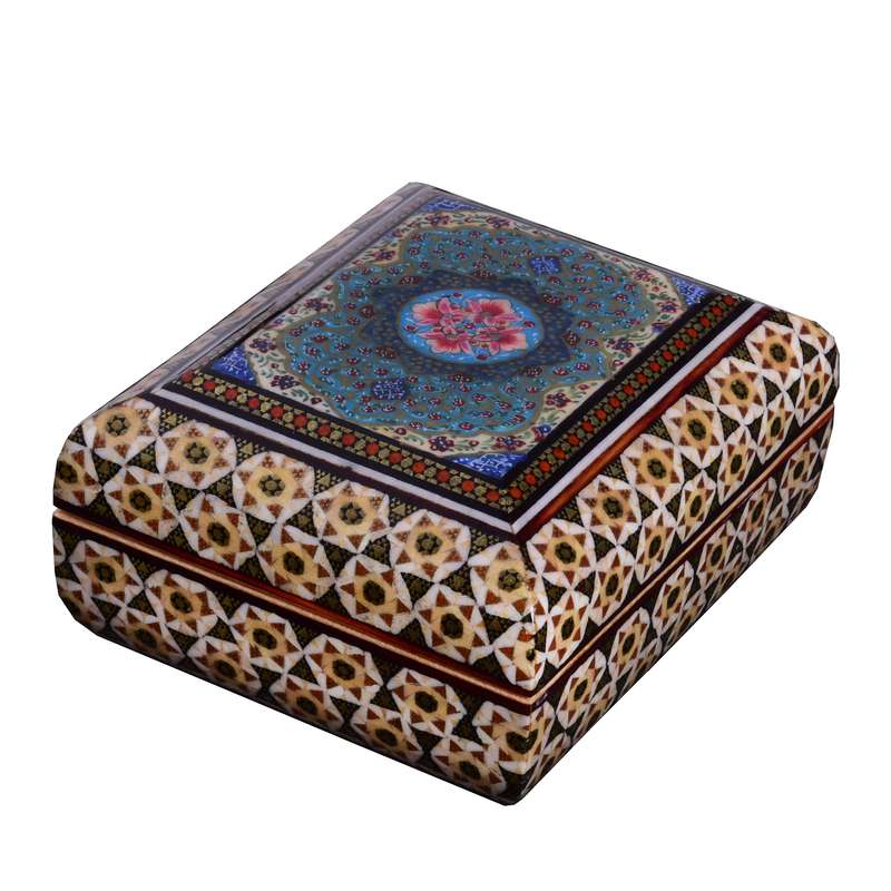 جعبه جواهرات خاتم کاری طرح یاشیل کد 12