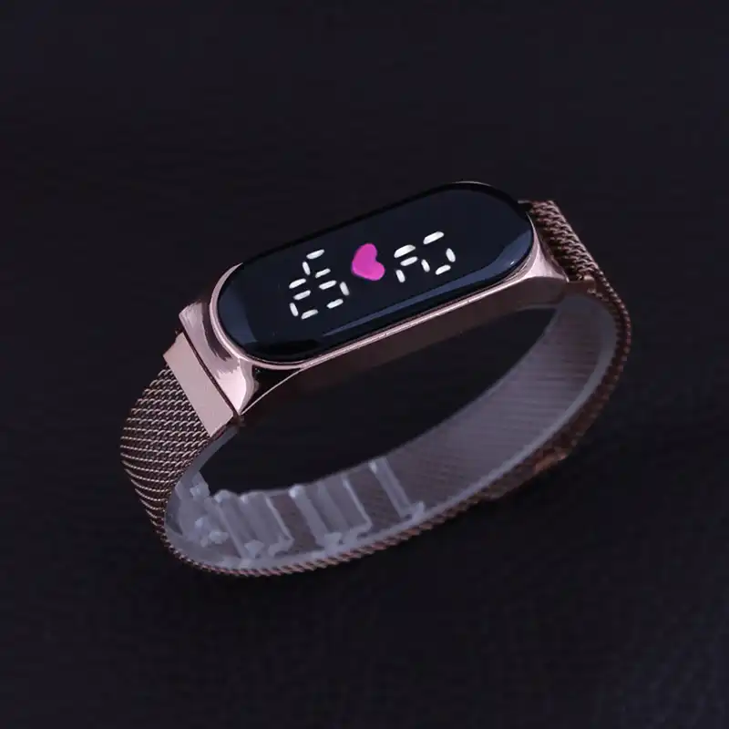 ساعت مچی دیجیتال مدل مگنتی حصیری طرح قلب ROZ