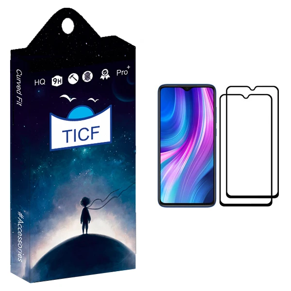 محافظ صفحه نمایش تی ای سی اف مدل +HD مناسب برای گوشی موبایل شیائومی Redmi Note 8 Pro بسته دو عددی