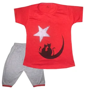 ست تی شرت و شلوارک دخترانه تروسکان مدل Moon101