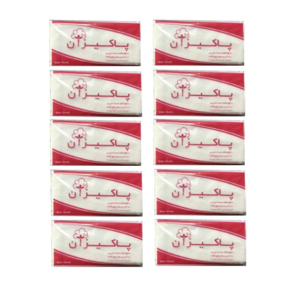 حوله یکبار مصرف پاکیزان مدل RD سایز 40x80 سانتی‌ متر مجموعه 10 عددی