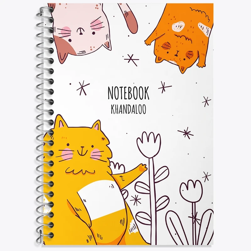دفتر زبان 50 برگ خندالو مدل سه خط طرح گربه بامزه کد N1569