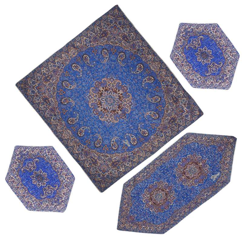 ست 4 تکه رومیزی ترمه مدل نسترن کد BC4-4