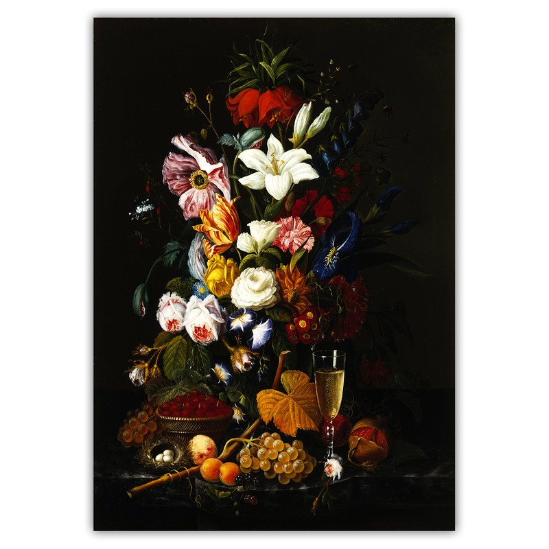 تابلو شاسی طرح گل و گلدان کد PR064