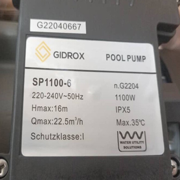 پمپ استخر گیدروکس مدل Gidrox - SP 750 - 1hp