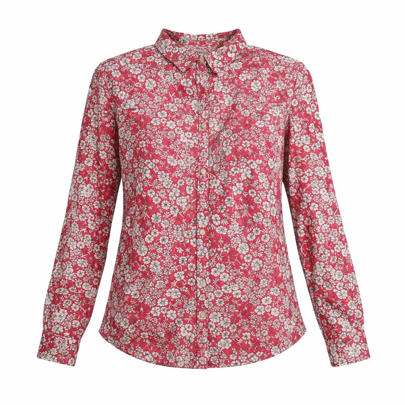 شومیز آستین بلند یقه برگردان زنانه مدل بهارنارنج