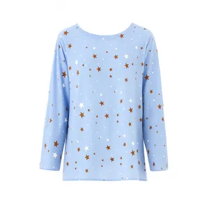 بلوز آستین بلند یقه گرد زنانه مدل ستاره آرزوها