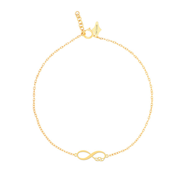 پابند طلا 18 عیار زنانه کرابو طرح قلب بینهایت مدل Kr2141