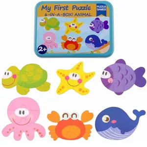 پازل 24 تکه مدل قوطی فلزی حیوانات دریایی