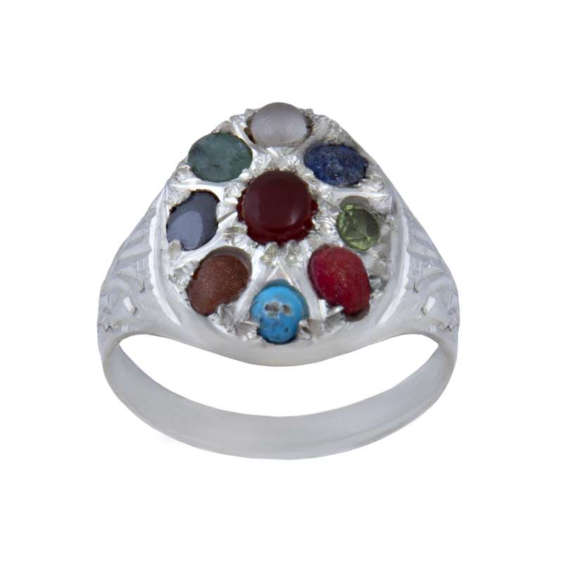 انگشتر نقره مردانه مدل نه جواهر اصل رکاب سیلندری کد AM_026