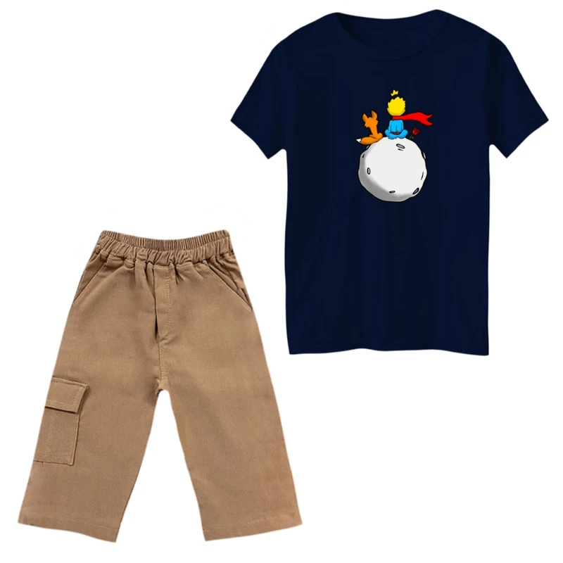 ست تی‌شرت و شلوارک پسرانه مدل شازده کوچولو کد 02