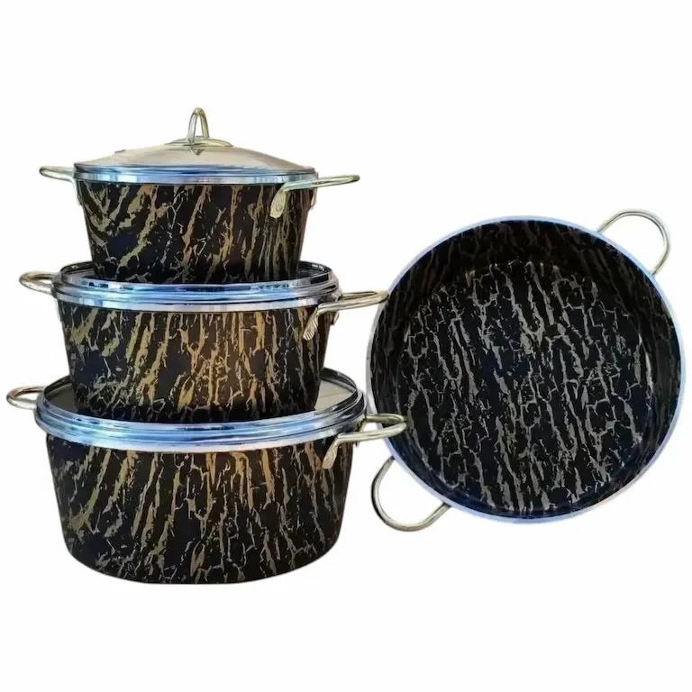 سرویس قابلمه و تابه گرانیتی گرانیتی 7 پارچه مدل ماربل کد 07