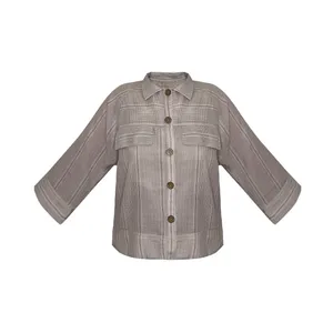 شومیز آستین سه ربع یقه برگردان زنانه مدل راه